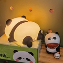 Luminária de Silicone Nocturna Sensor De Toque Panda Fofa Recarregável USB Candeeiro Decoração